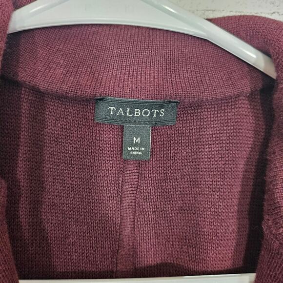 Talbots Maroon Sleeveless Sweater Jacket - Picture 6 of 7
